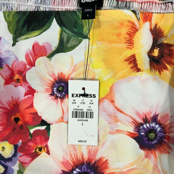 NWT Express Spring Meadow Poplin Floral Sundress Puff Sleeve Size Large - Picture 5 of 6